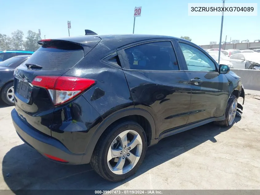 2019 Honda Hr-V Lx VIN: 3CZRU5H3XKG704089 Lot: 39907473