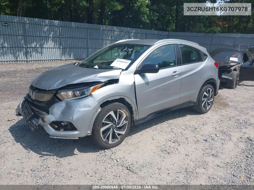 2019 Honda Hr-V Sport VIN: 3CZRU6H16KG707978 Lot: 39980845