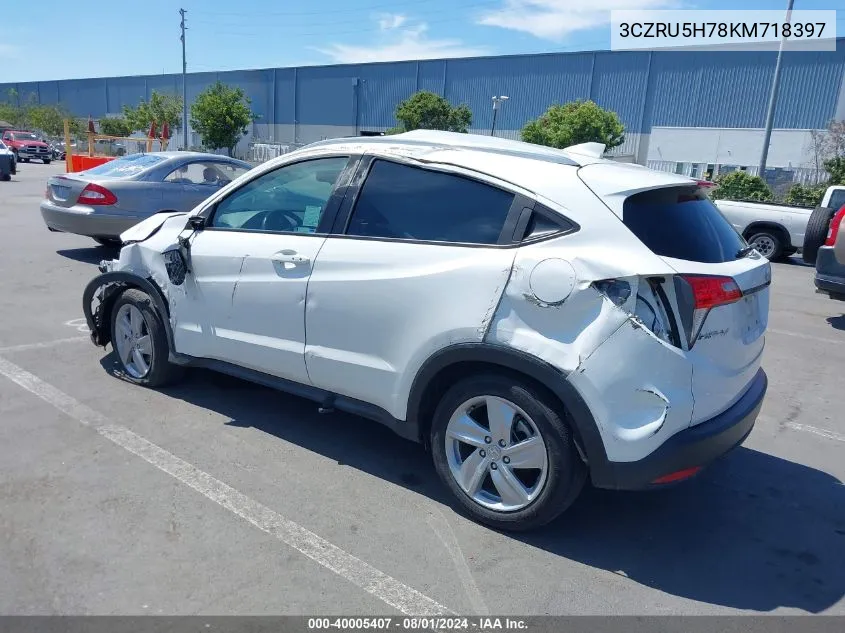 2019 Honda Hr-V Ex-L VIN: 3CZRU5H78KM718397 Lot: 40005407