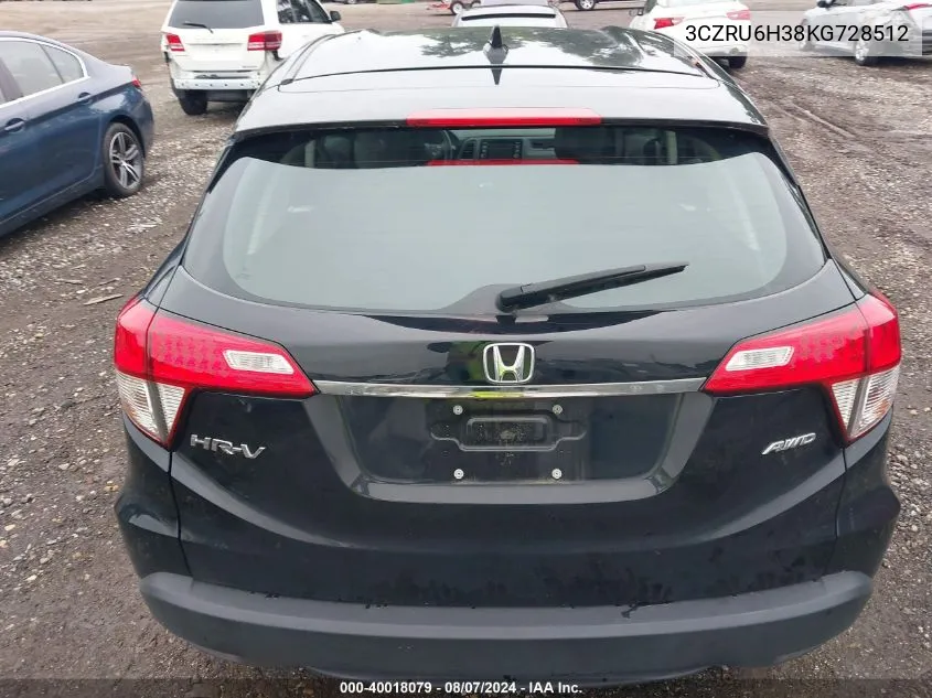 2019 Honda Hr-V Lx VIN: 3CZRU6H38KG728512 Lot: 40018079