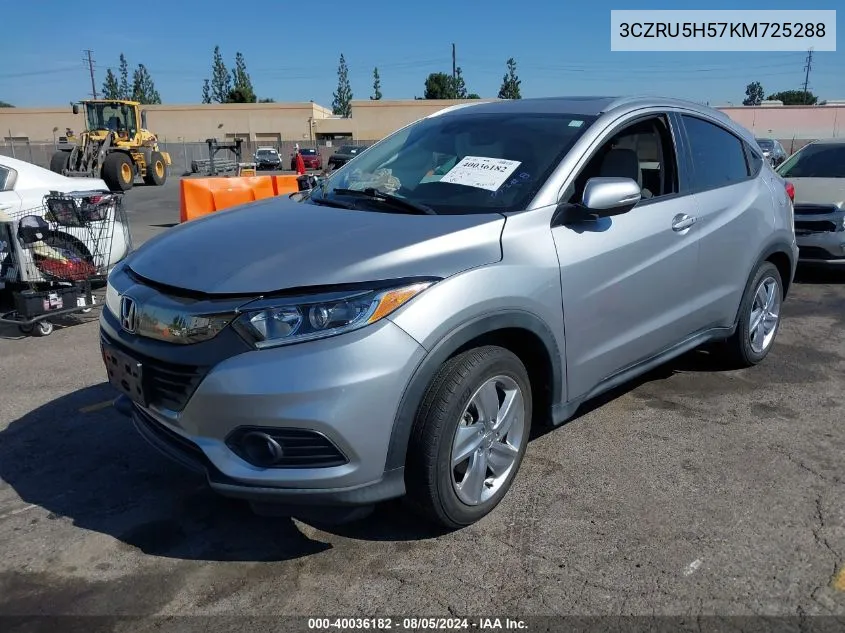 2019 Honda Hr-V Ex VIN: 3CZRU5H57KM725288 Lot: 40036182