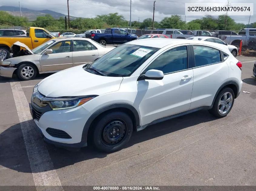 2019 Honda Hr-V Lx VIN: 3CZRU6H33KM709674 Lot: 40078080