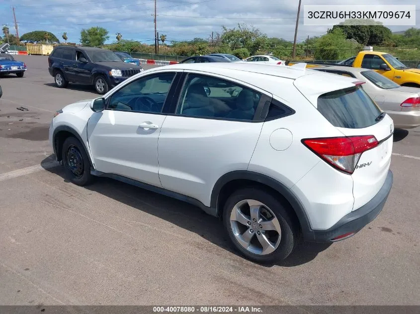 2019 Honda Hr-V Lx VIN: 3CZRU6H33KM709674 Lot: 40078080