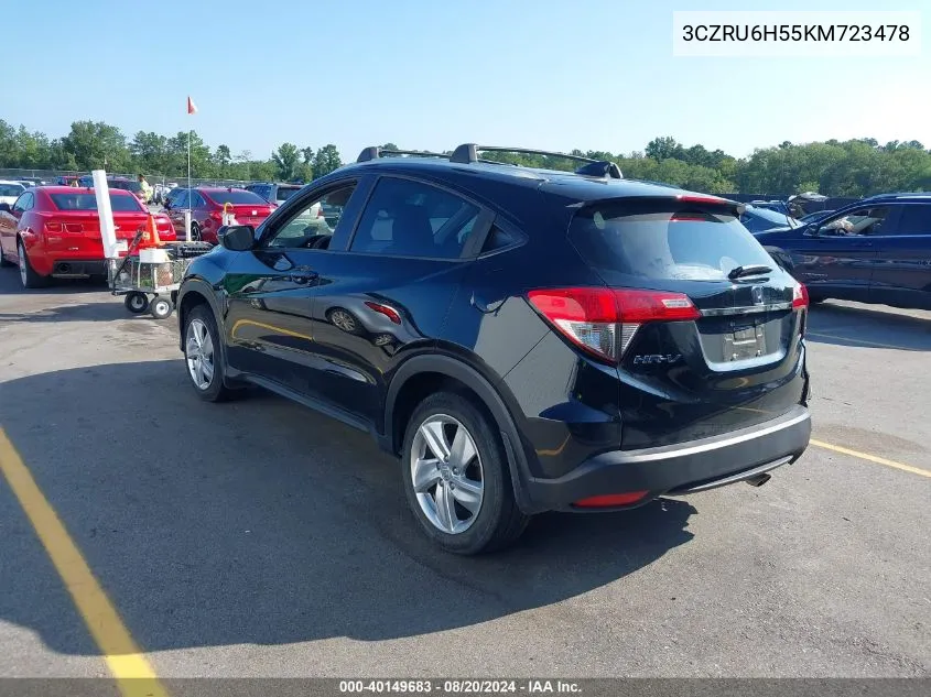 2019 Honda Hr-V Ex VIN: 3CZRU6H55KM723478 Lot: 40149683