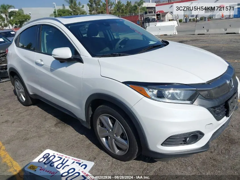 2019 Honda Hr-V Ex VIN: 3CZRU5H54KM721571 Lot: 40202936