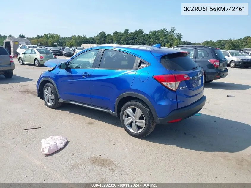 2019 Honda Hr-V Ex VIN: 3CZRU6H56KM742461 Lot: 40292326