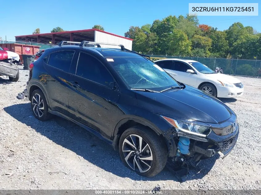 2019 Honda Hr-V Sport VIN: 3CZRU6H11KG725451 Lot: 40301154