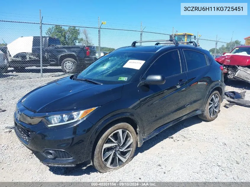 2019 Honda Hr-V Sport VIN: 3CZRU6H11KG725451 Lot: 40301154