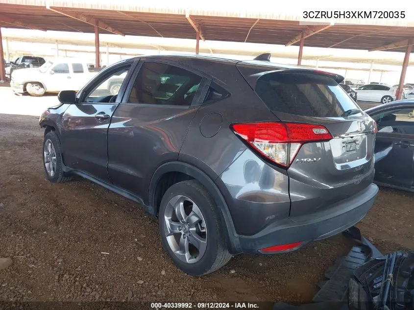 2019 Honda Hr-V Lx VIN: 3CZRU5H3XKM720035 Lot: 40339992