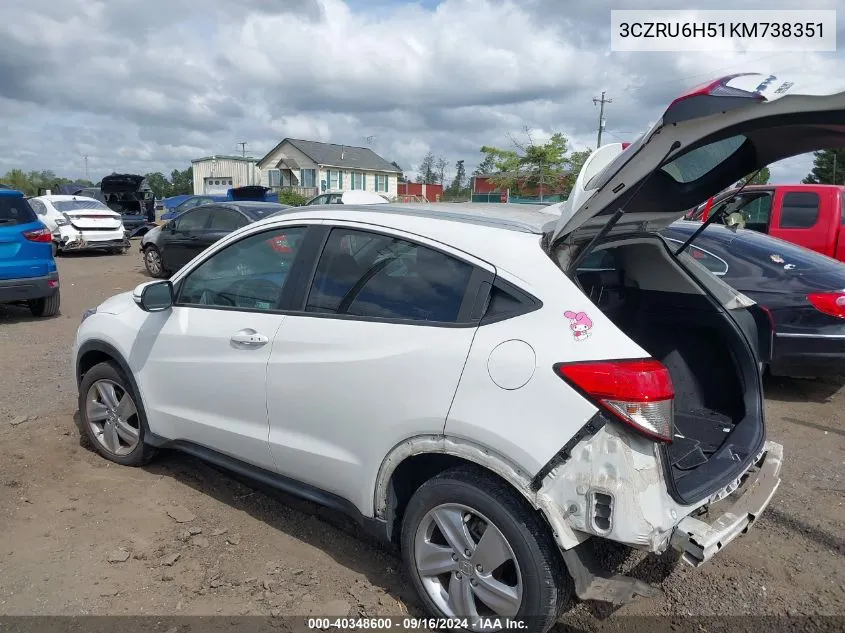 2019 Honda Hr-V Ex VIN: 3CZRU6H51KM738351 Lot: 40348600