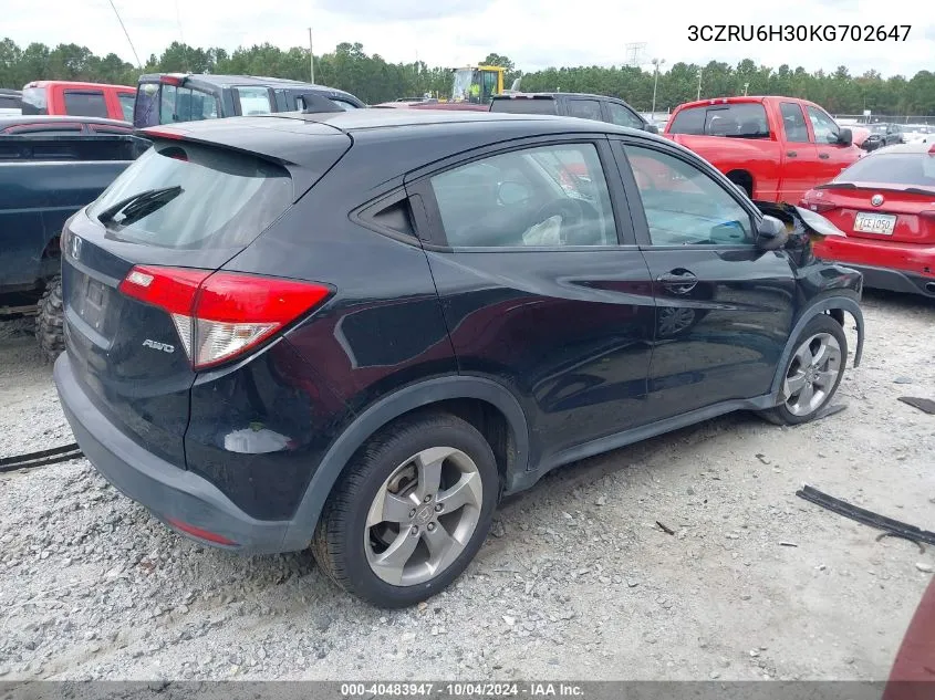 2019 Honda Hr-V Lx VIN: 3CZRU6H30KG702647 Lot: 40483947