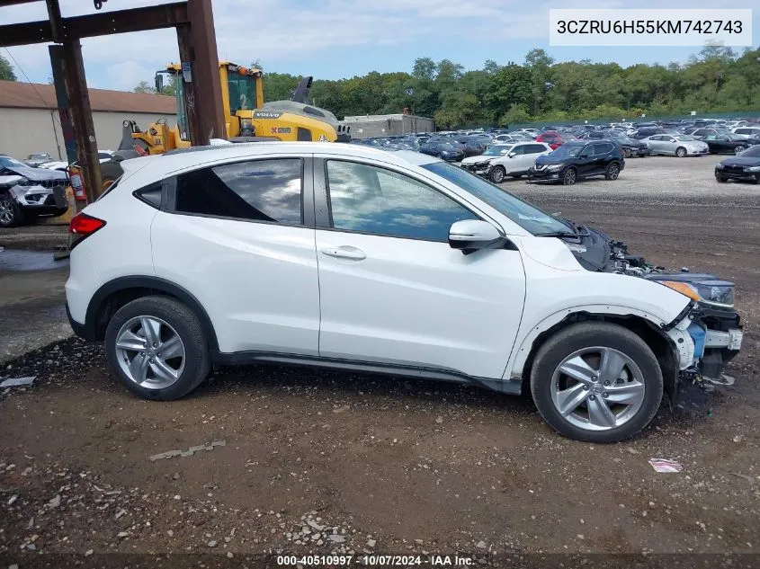 2019 Honda Hr-V Ex VIN: 3CZRU6H55KM742743 Lot: 40510997