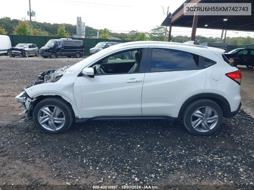 2019 Honda Hr-V Ex VIN: 3CZRU6H55KM742743 Lot: 40510997