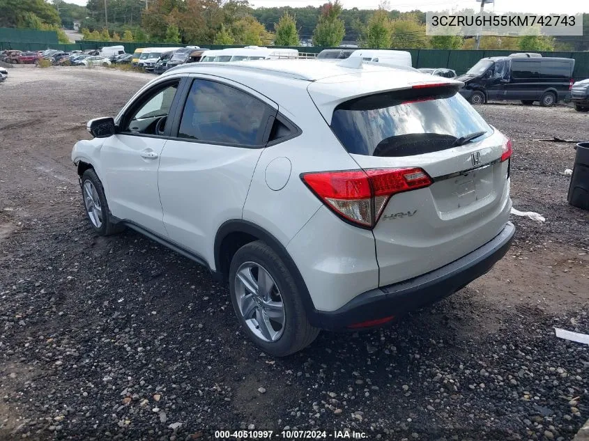 2019 Honda Hr-V Ex VIN: 3CZRU6H55KM742743 Lot: 40510997