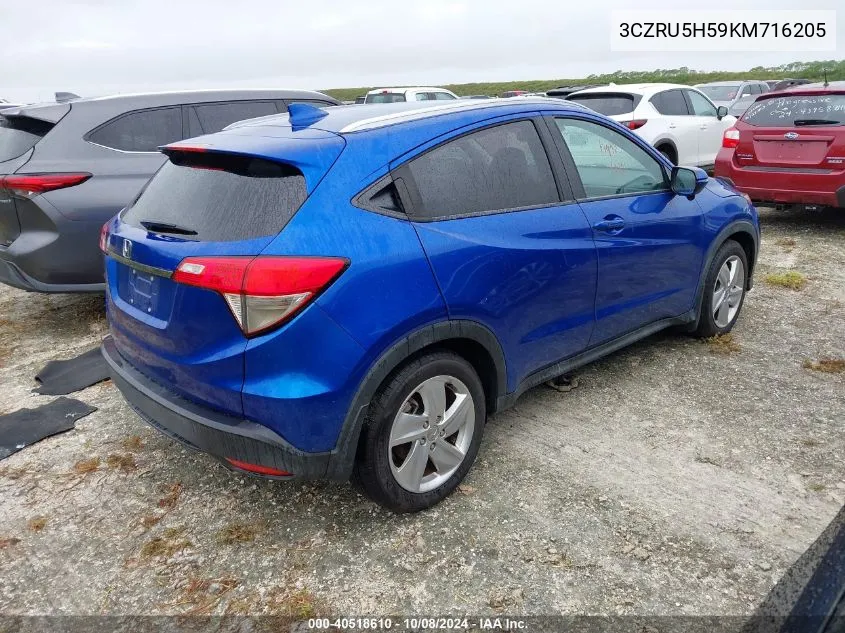 2019 Honda Hr-V Ex VIN: 3CZRU5H59KM716205 Lot: 40518610