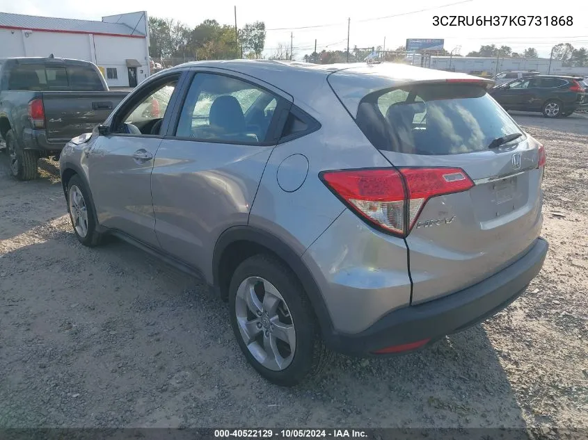 2019 Honda Hr-V Lx VIN: 3CZRU6H37KG731868 Lot: 40522129