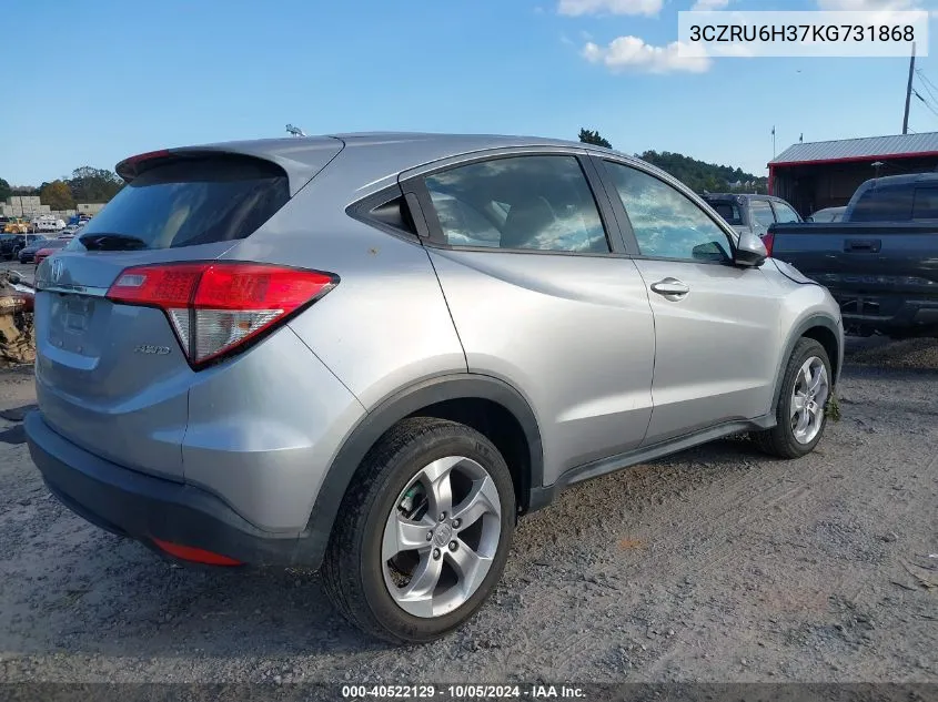 2019 Honda Hr-V Lx VIN: 3CZRU6H37KG731868 Lot: 40522129