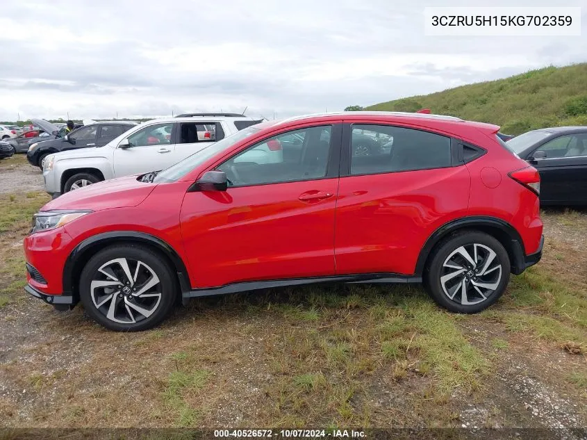 2019 Honda Hr-V Sport VIN: 3CZRU5H15KG702359 Lot: 40526572