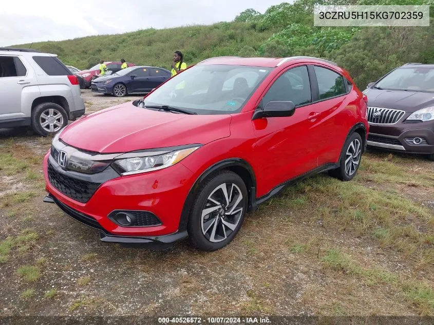 2019 Honda Hr-V Sport VIN: 3CZRU5H15KG702359 Lot: 40526572