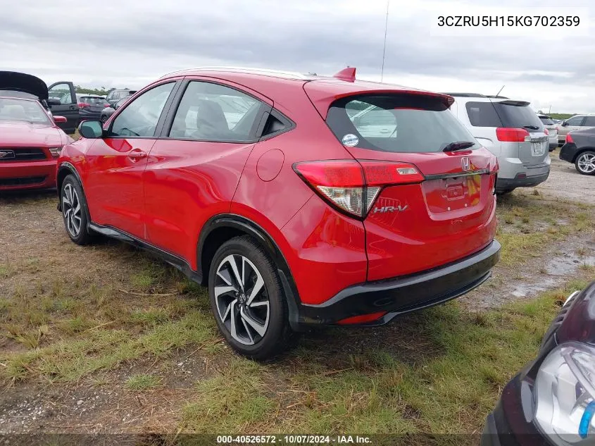 2019 Honda Hr-V Sport VIN: 3CZRU5H15KG702359 Lot: 40526572