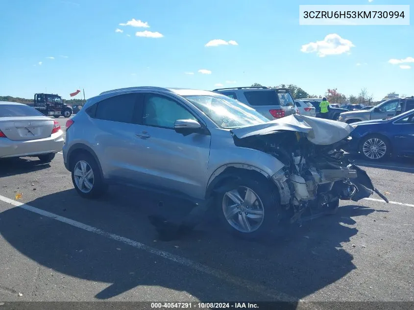 2019 Honda Hr-V Ex VIN: 3CZRU6H53KM730994 Lot: 40547291