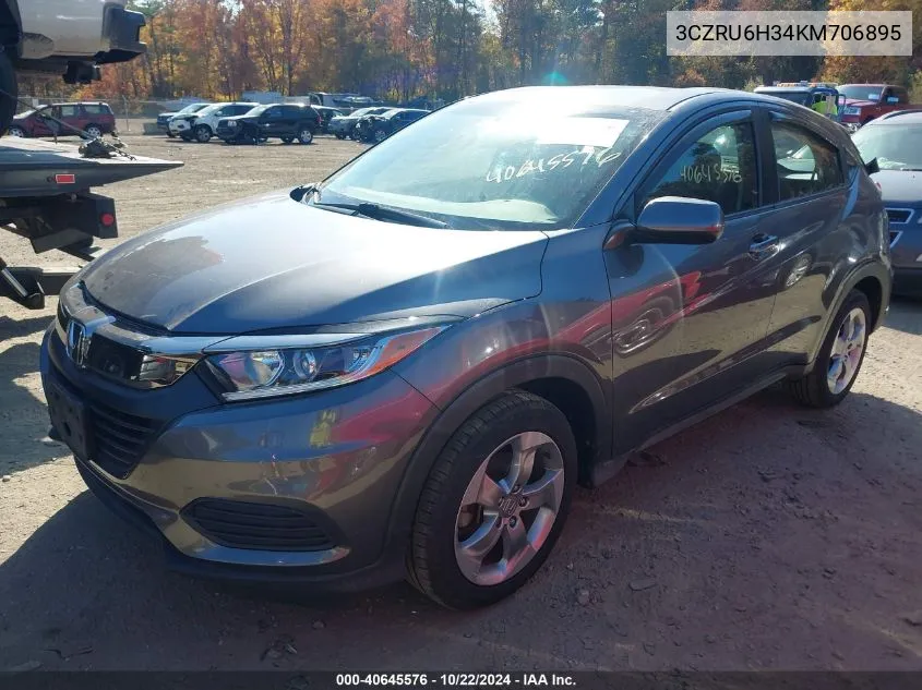 2019 Honda Hr-V Lx VIN: 3CZRU6H34KM706895 Lot: 40645576