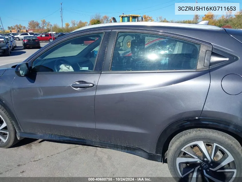 2019 Honda Hr-V Sport VIN: 3CZRU5H16KG711653 Lot: 40680755