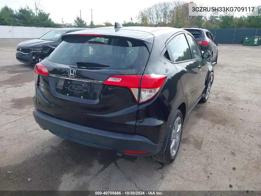 2019 Honda Hr-V Lx VIN: 3CZRU5H33KG709117 Lot: 40705666