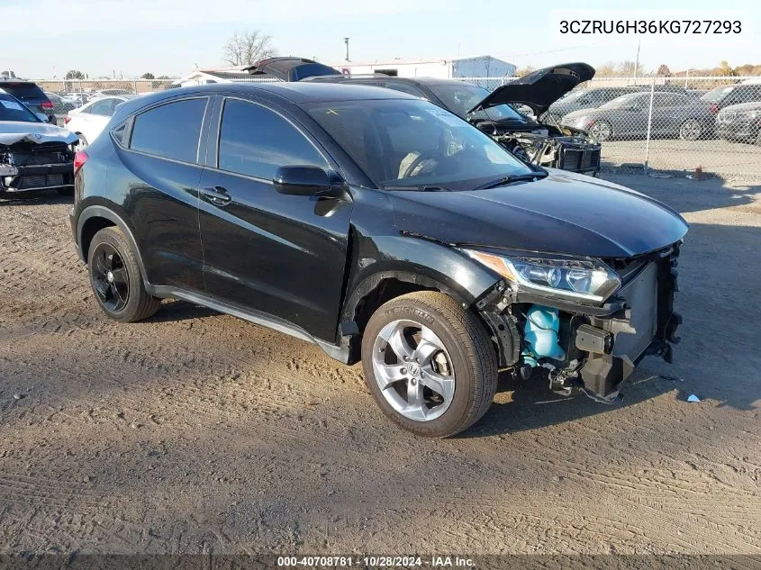 2019 Honda Hr-V Lx VIN: 3CZRU6H36KG727293 Lot: 40708781