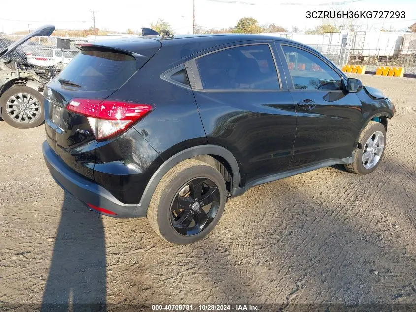 2019 Honda Hr-V Lx VIN: 3CZRU6H36KG727293 Lot: 40708781