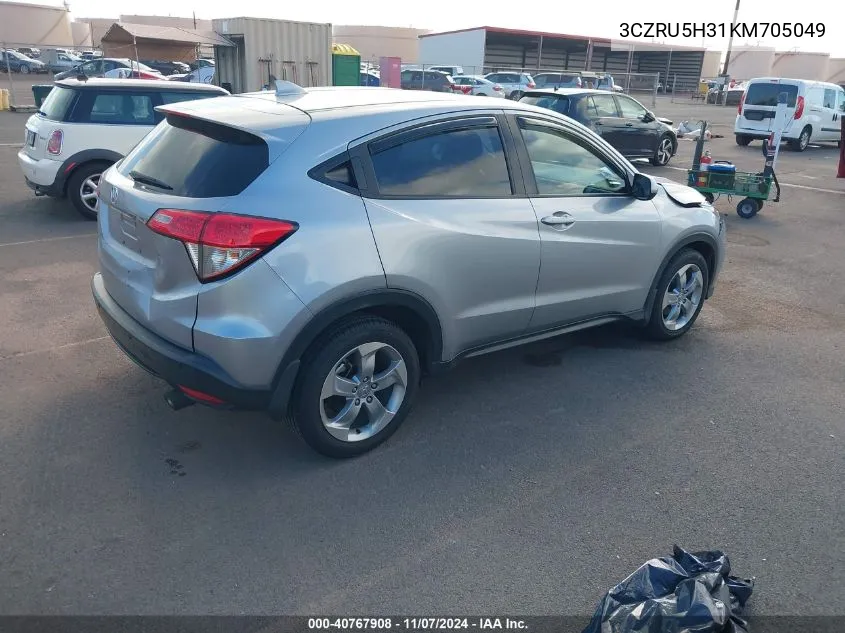 2019 Honda Hr-V Lx VIN: 3CZRU5H31KM705049 Lot: 40767908