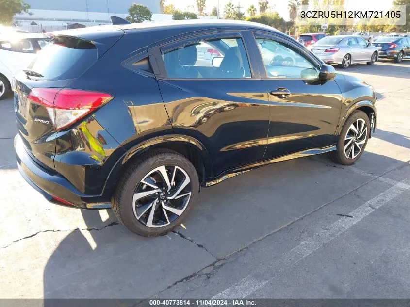 2019 Honda Hr-V Sport VIN: 3CZRU5H12KM721405 Lot: 40773814