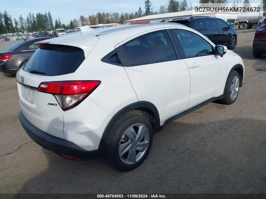 2019 Honda Hr-V Ex VIN: 3CZRU6H56KM724672 Lot: 40784053