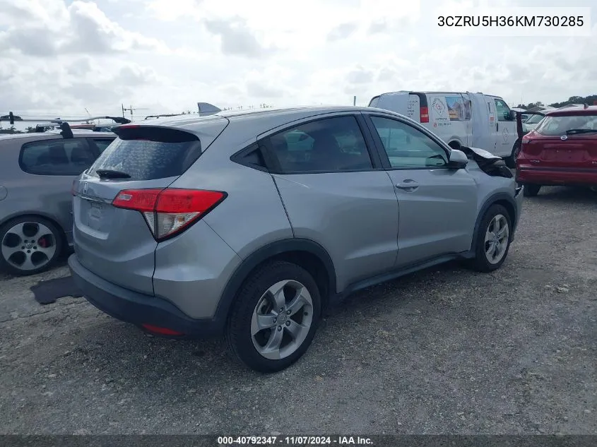 2019 Honda Hr-V Lx VIN: 3CZRU5H36KM730285 Lot: 40792347