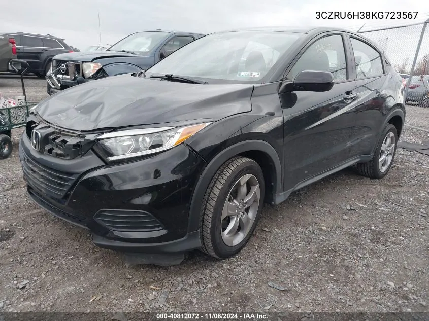 2019 Honda Hr-V Lx VIN: 3CZRU6H38KG723567 Lot: 40812072