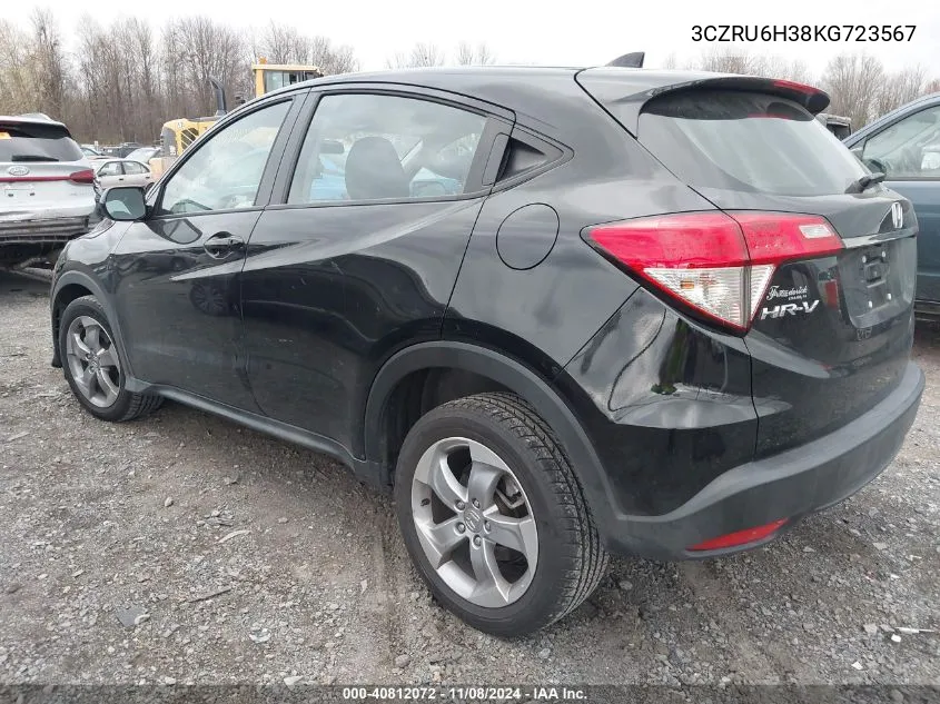 2019 Honda Hr-V Lx VIN: 3CZRU6H38KG723567 Lot: 40812072