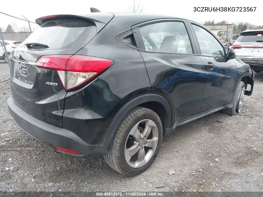 2019 Honda Hr-V Lx VIN: 3CZRU6H38KG723567 Lot: 40812072