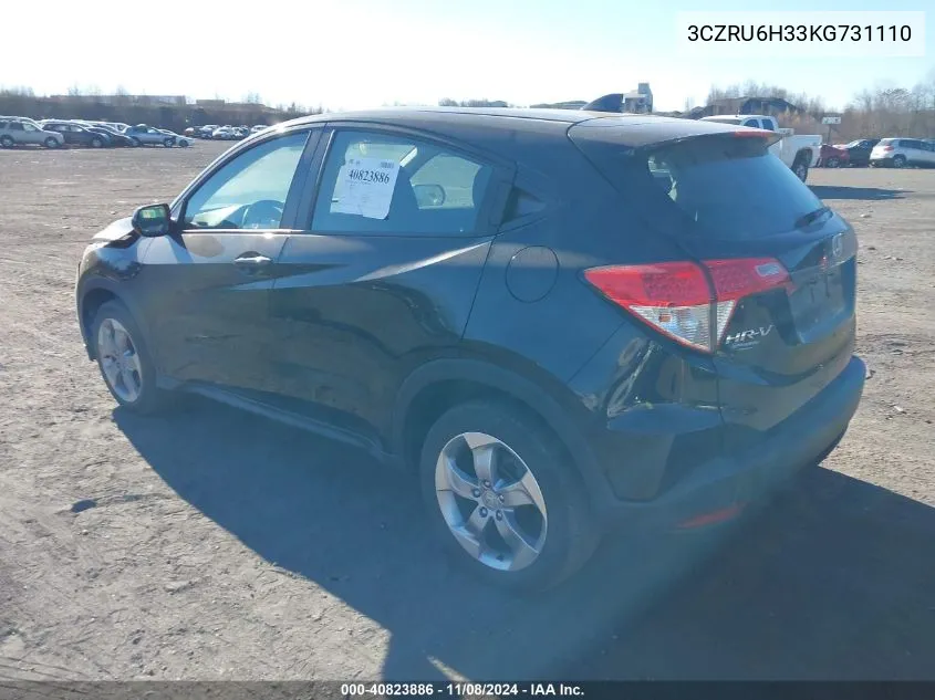 2019 Honda Hr-V Lx VIN: 3CZRU6H33KG731110 Lot: 40823886