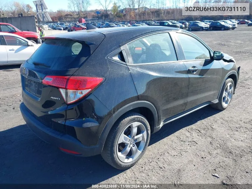 2019 Honda Hr-V Lx VIN: 3CZRU6H33KG731110 Lot: 40823886