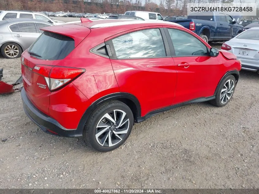 2019 Honda Hr-V Sport VIN: 3CZRU6H18KG728458 Lot: 40827862