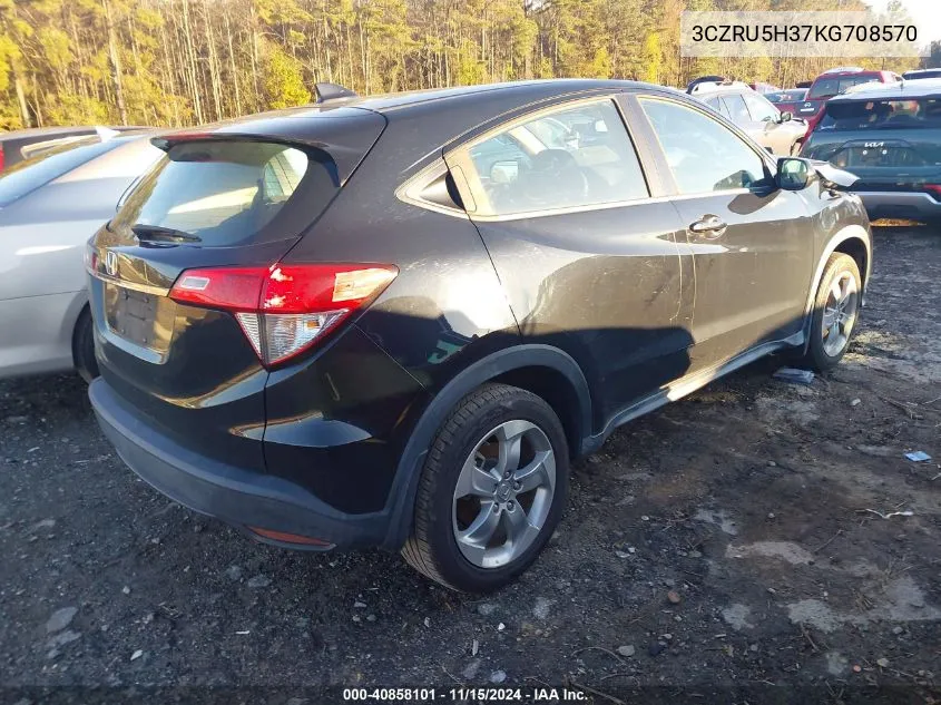 2019 Honda Hr-V Lx VIN: 3CZRU5H37KG708570 Lot: 40858101