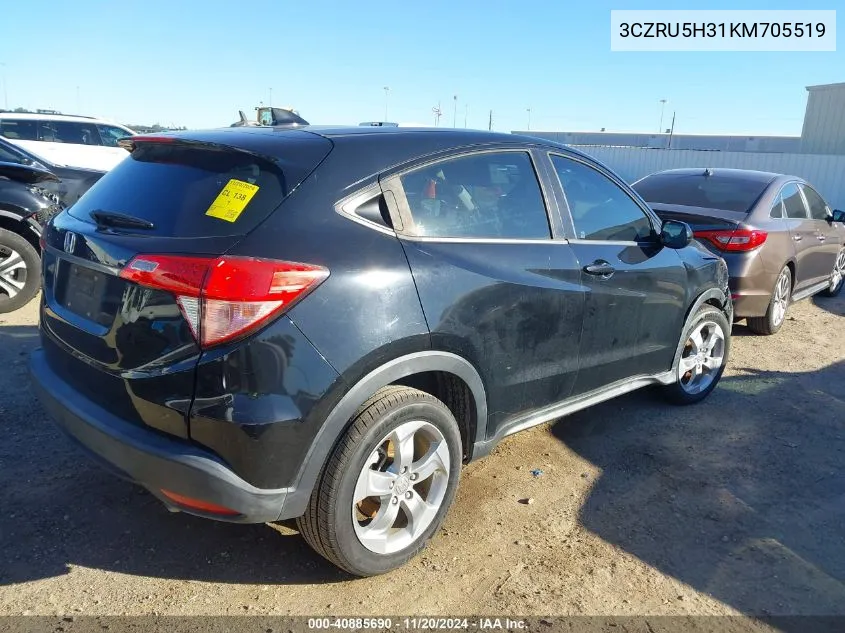 2019 Honda Hr-V Lx VIN: 3CZRU5H31KM705519 Lot: 40885690