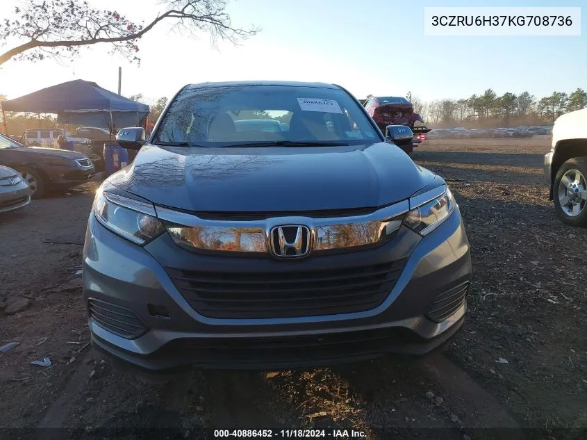 2019 Honda Hr-V Lx VIN: 3CZRU6H37KG708736 Lot: 40886452