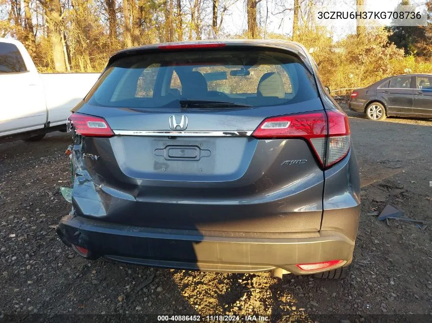 2019 Honda Hr-V Lx VIN: 3CZRU6H37KG708736 Lot: 40886452