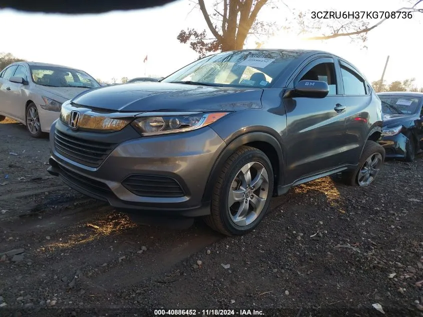 2019 Honda Hr-V Lx VIN: 3CZRU6H37KG708736 Lot: 40886452