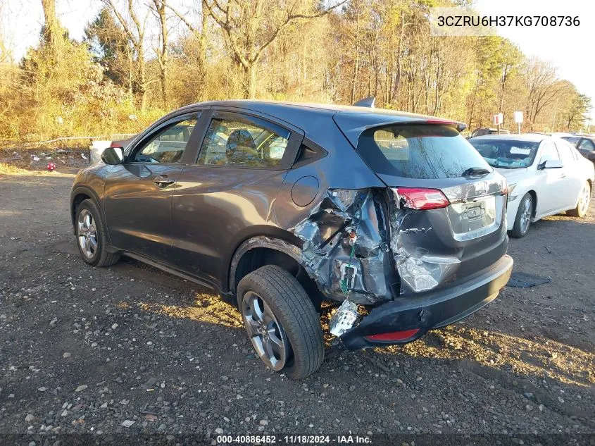 2019 Honda Hr-V Lx VIN: 3CZRU6H37KG708736 Lot: 40886452