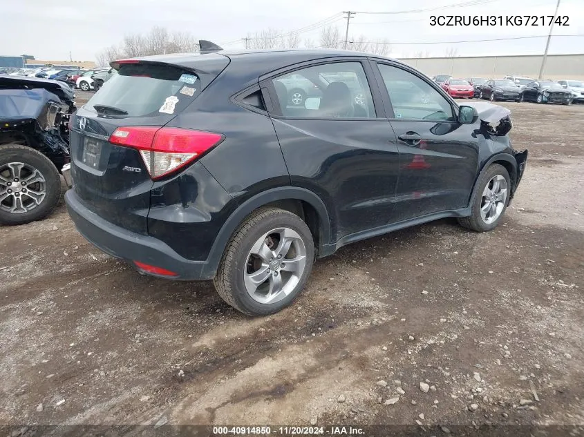 2019 Honda Hr-V Lx VIN: 3CZRU6H31KG721742 Lot: 40914850