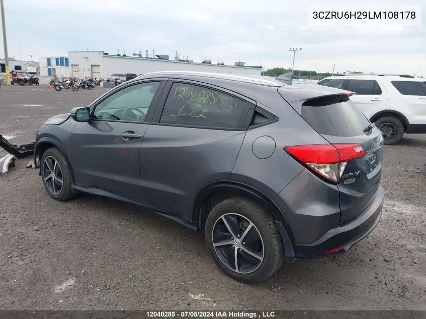 2020 Honda Hr-V VIN: 3CZRU6H29LM108178 Lot: 12040285