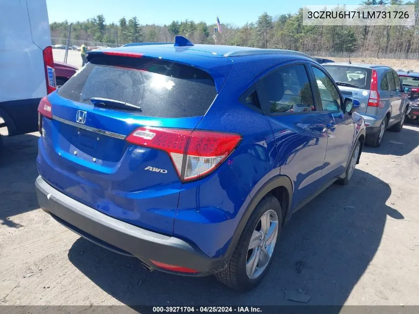 2020 Honda Hr-V Awd Ex-L VIN: 3CZRU6H71LM731726 Lot: 39271704