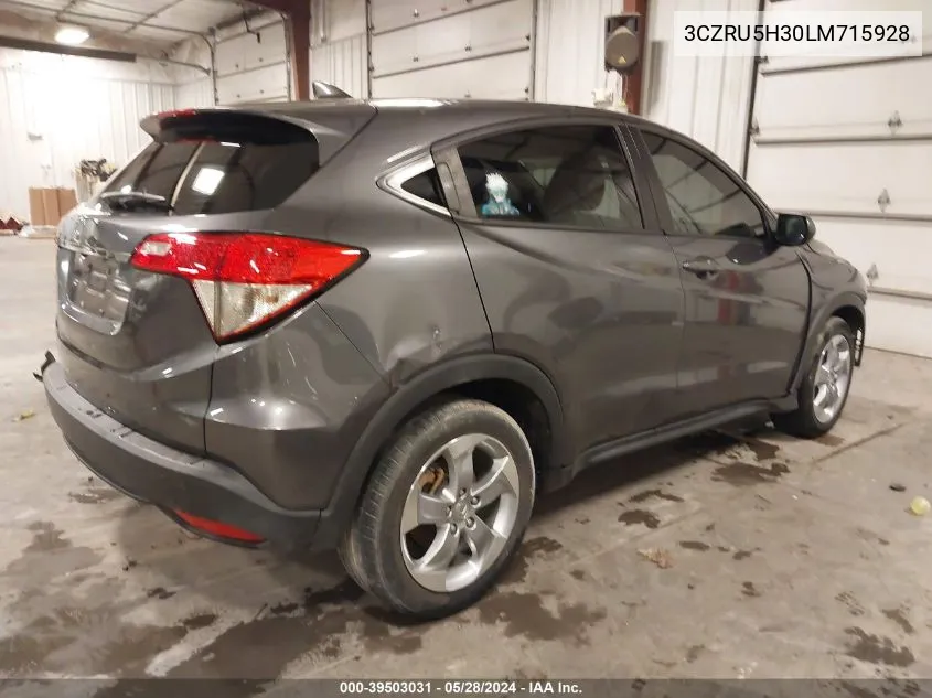 2020 Honda Hr-V 2Wd Lx VIN: 3CZRU5H30LM715928 Lot: 39503031